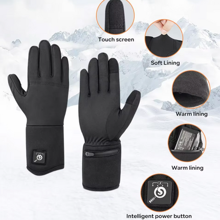 Adjustable USB Powered Touchscreen Heated Gloves - for Cycling, Skiing & Outdoor