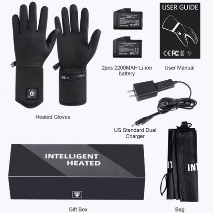 Adjustable USB Powered Touchscreen Heated Gloves - for Cycling, Skiing & Outdoor