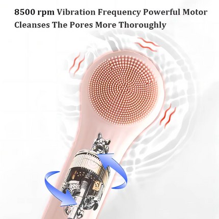 Electric Silicone Facial Brush Cleaner - Sonic Vibration & Roller Cleansing