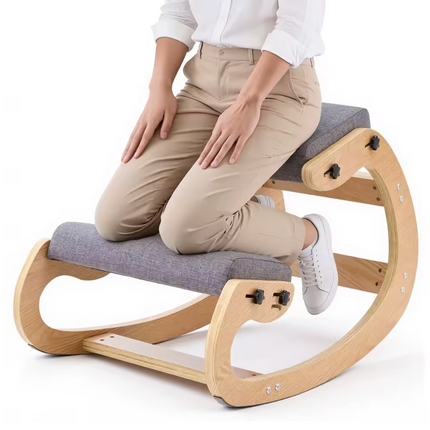 Ergonomic Kneeling Chair - Cushioned Knee Pads, Rocking Base