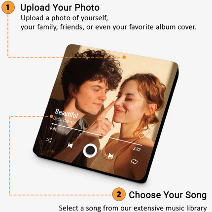 Magnetic Fridge Music Player - Rechargeable Mini Speaker, Load Your Own Songs