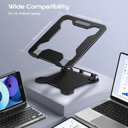 Adjustable Laptop Stand - Foldable Aluminum Riser for Laptop, Tablet