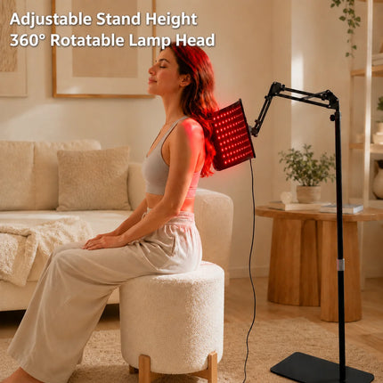 Deluxe Adjustable Red Light Panel - 104-LED Dual-Spectrum Recovery Stand
