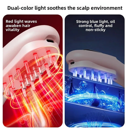 Electric Massage Comb with Oil Dispenser - Dual-Light Sonic Scalp Massager