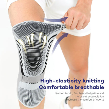 Double Strap Knee Brace - 1-Piece Silicone Patella Cushion Wrap