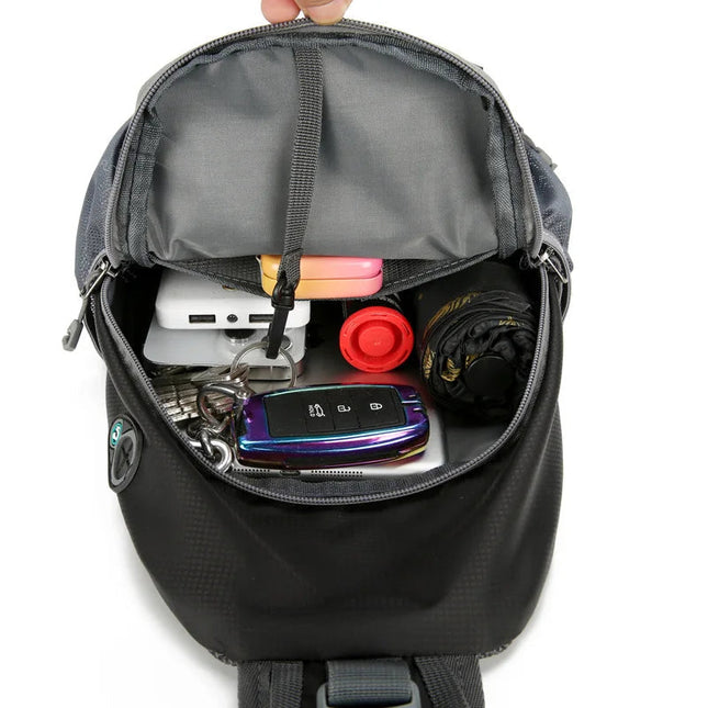 Anti-Theft Sling Backpack - RFID-Blocking Waterproof Travel Shoulder Bag