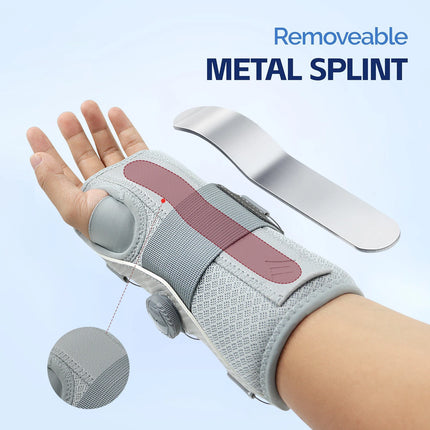 Knob-Adjustable Wrist Support Brace - 6-Point Splint with Comfort Sleeves