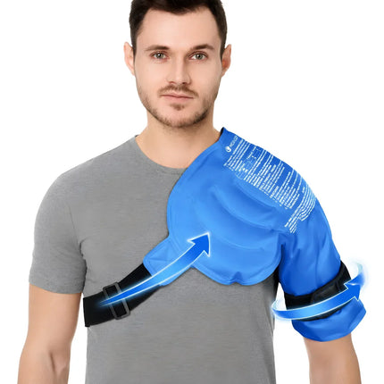 Hot & Cold Therapy Pack Support Brace - Hands-Free Shoulder Contour Fit