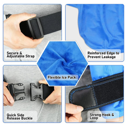Hot & Cold Therapy Pack Support Brace - Hands-Free Shoulder Contour Fit