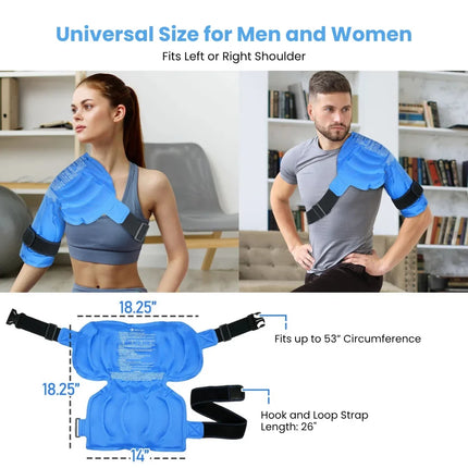 Hot & Cold Therapy Pack Support Brace - Hands-Free Shoulder Contour Fit