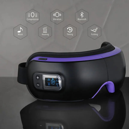 Smart Heated Eye Massager - Heat Compression, Air Massage, Foldable Design