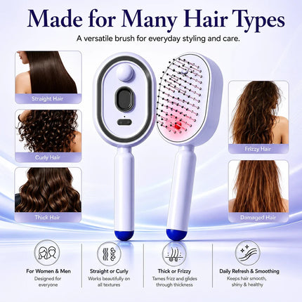 Steam Scalp Massage Comb - Nano Mist Hydration, Retractable Bristles