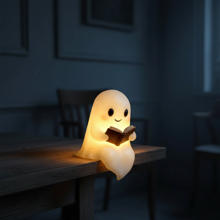 Ghost Night Light Lamp - Warm LED Glow, Plug-In, Nursery and Bedside