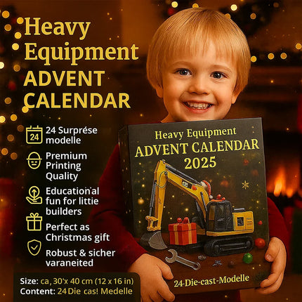 Construction Advent Calendar - Die-Cast Toy Trucks and Vehicles Playset