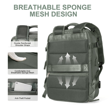 Women's Laptop Backpack - Water-Resistant, USB Charging, Anti-Theft Bag