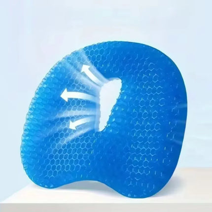 Cooling U-Shaped Gel Seat Cushion - Honeycomb Airflow, Tailbone Relief