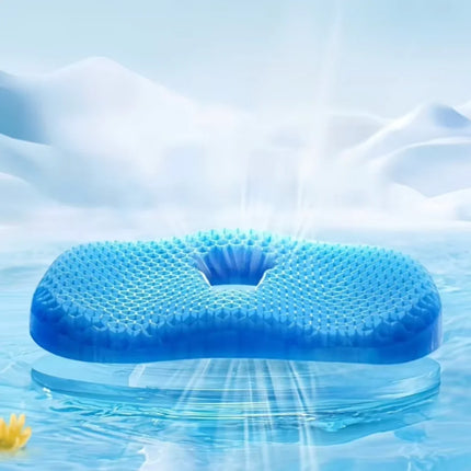 Cooling U-Shaped Gel Seat Cushion - Honeycomb Airflow, Tailbone Relief