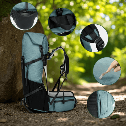 Ultralight 50L Travel Backpack - Roll-Top Design, Ripstop Nylon, Durable