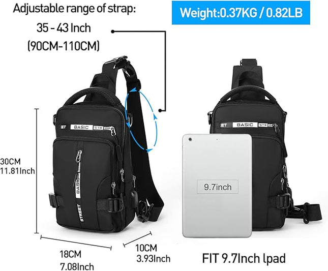 Compact Crossbody Sling Backpack - Lightweight, Organized Pocket Design