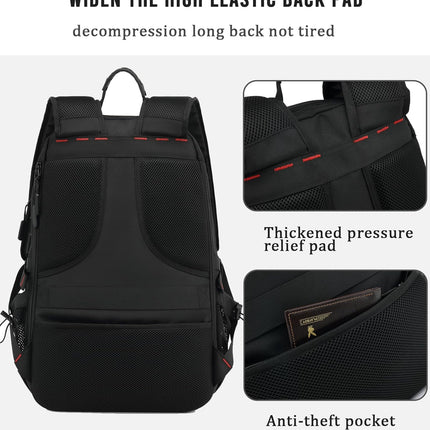60L Waterproof Laptop Backpack - Expandable, USB Port, Shoe Compartment