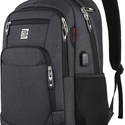 Slim Laptop Backpack - Water-Resistant, USB Charging, Anti-Theft Pocket