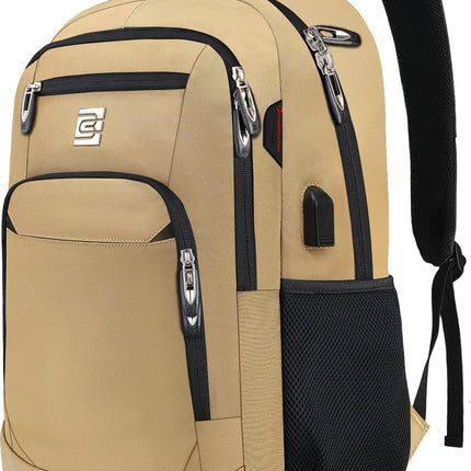 Slim Laptop Backpack - Water-Resistant, USB Charging, Anti-Theft Pocket