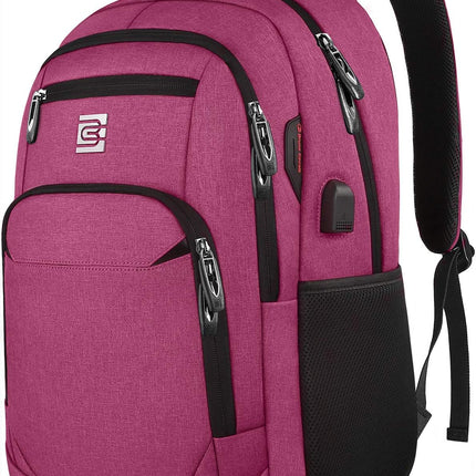 Slim Laptop Backpack - Water-Resistant, USB Charging, Anti-Theft Pocket