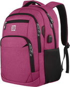 Slim Laptop Backpack - Water-Resistant, USB Charging, Anti-Theft Pocket
