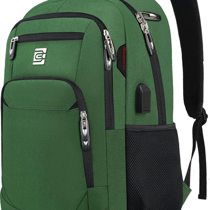 Slim Laptop Backpack - Water-Resistant, USB Charging, Anti-Theft Pocket