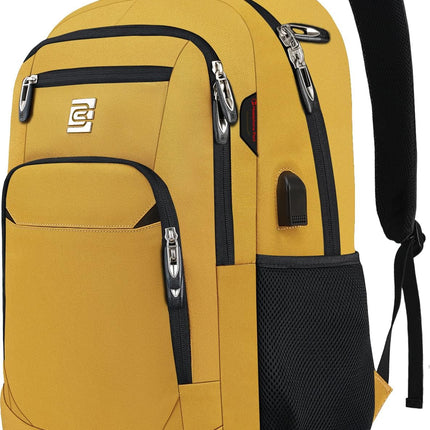 Slim Laptop Backpack - Water-Resistant, USB Charging, Anti-Theft Pocket