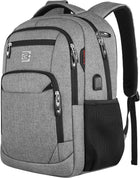 Slim Laptop Backpack - Water-Resistant, USB Charging, Anti-Theft Pocket