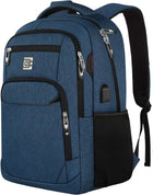 Slim Laptop Backpack - Water-Resistant, USB Charging, Anti-Theft Pocket