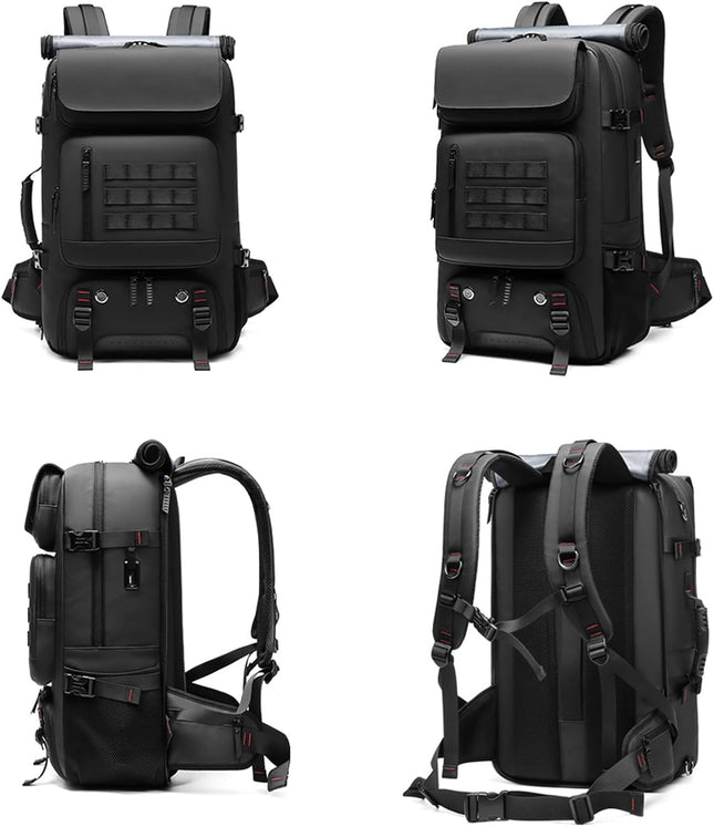 50L Waterproof Travel Backpack - USB Charging, Shoe Storage, Secure Zip