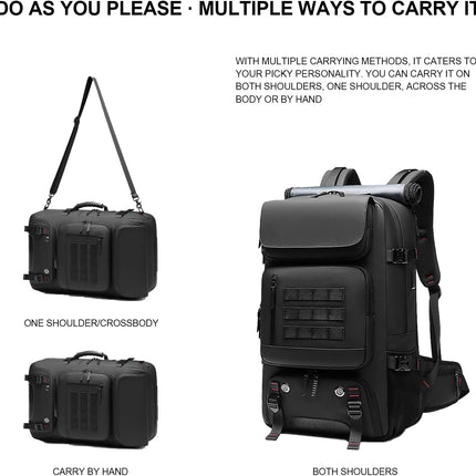 50L Waterproof Travel Backpack - USB Charging, Shoe Storage, Secure Zip
