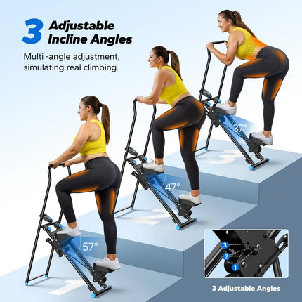 Vertical Climber Stepper Machine - Adjustable Resistance, LCD Display