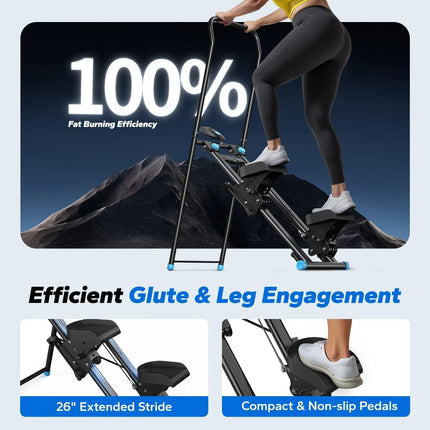 Vertical Climber Stepper Machine - Adjustable Resistance, LCD Display
