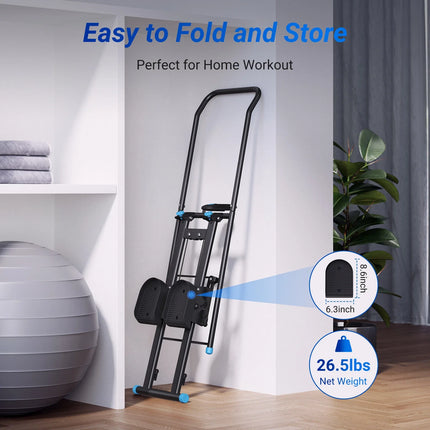 Vertical Climber Stepper Machine - Adjustable Resistance, LCD Display