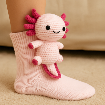 Fuzzy Socks - Non-Slip Grippers, 3D Animal Design, Plush House Socks