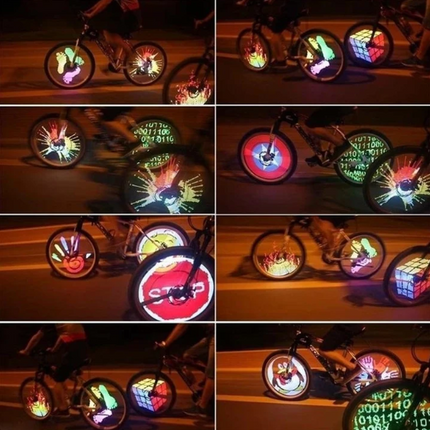 Bicycle Wheel Lights for Spokes - 30 RGB Patterns, Auto-On, IP65 Rated