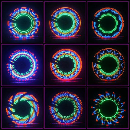 Bicycle Wheel Lights for Spokes - 30 RGB Patterns, Auto-On, IP65 Rated