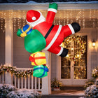 6 ft Inflatable Climbing Santa - LED Lit, Self-Inflating Yard Decor