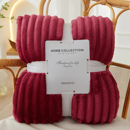 Blanket for Couch - Soft Flannel Fleece Throw, Striped Cozy Sofa Blanket