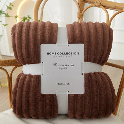 Blanket for Couch - Soft Flannel Fleece Throw, Striped Cozy Sofa Blanket