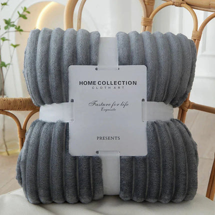 Blanket for Couch - Soft Flannel Fleece Throw, Striped Cozy Sofa Blanket