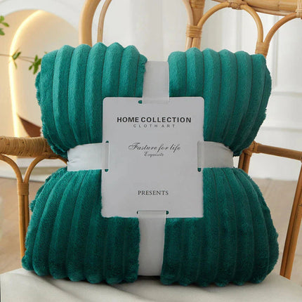 Blanket for Couch - Soft Flannel Fleece Throw, Striped Cozy Sofa Blanket