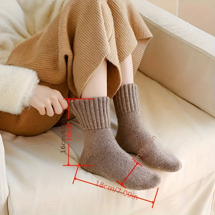 Thick Winter Socks - 6-Pair Pack, Ribbed Cuff, Fall and Cold Weather