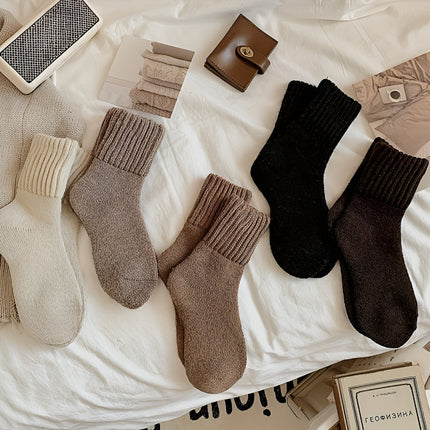 Thick Winter Socks - 6-Pair Pack, Ribbed Cuff, Fall and Cold Weather