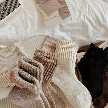 Thick Winter Socks - 6-Pair Pack, Ribbed Cuff, Fall and Cold Weather