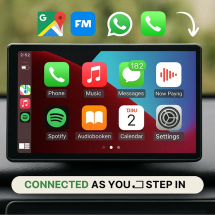 Portable CarPlay Screen - Wireless Android Auto Touchscreen, Backup Cam