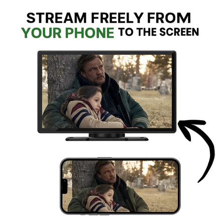 Portable CarPlay Screen - Wireless Android Auto Touchscreen, Backup Cam